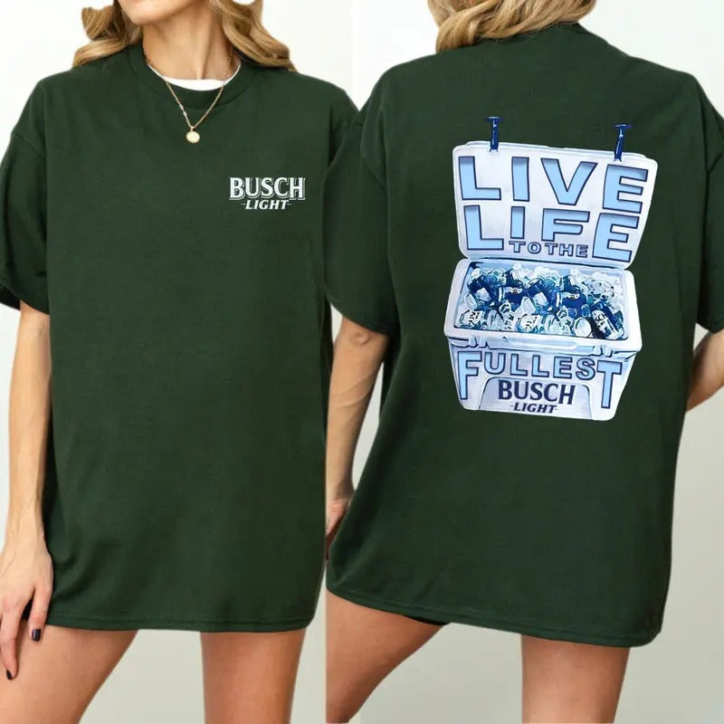 Busch Light T-Shirt - Classic Outdoor Beer Graphic Tee with Iconic Cooler Design, Perfect for Party Enthusiasts and...