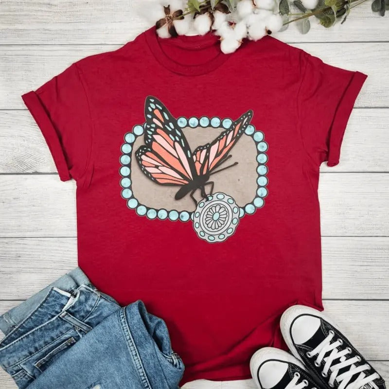 Butterfly With Gemstone Graphic T-shirt Hoodie, Sweatshirt | ZylaModa.com