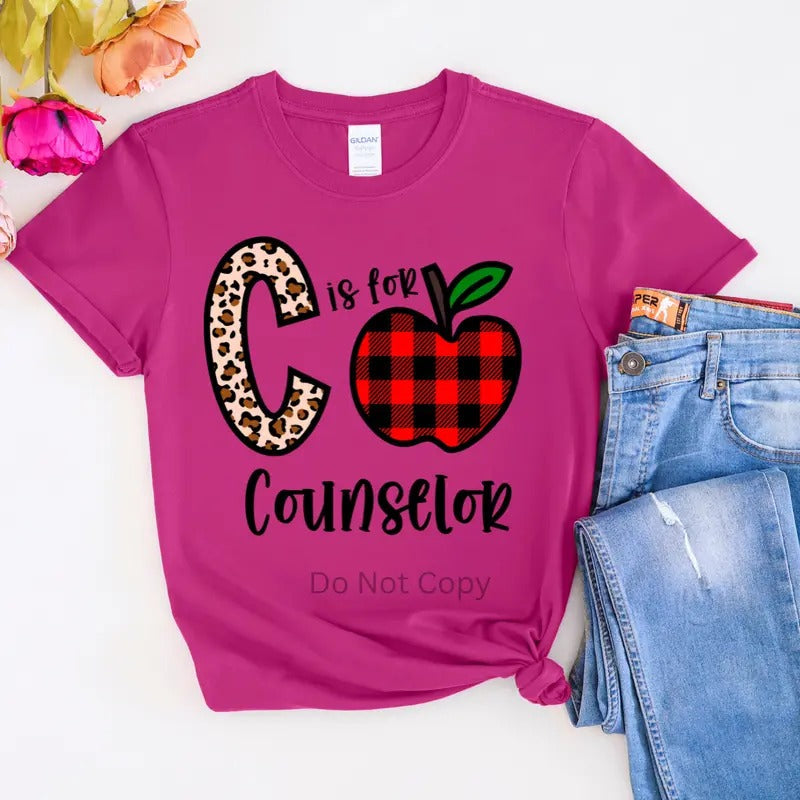 C Is For Counselor DTF Transfer ONLY T-Shirts, Hoodie, Sweatshirt | ZylaModa.com