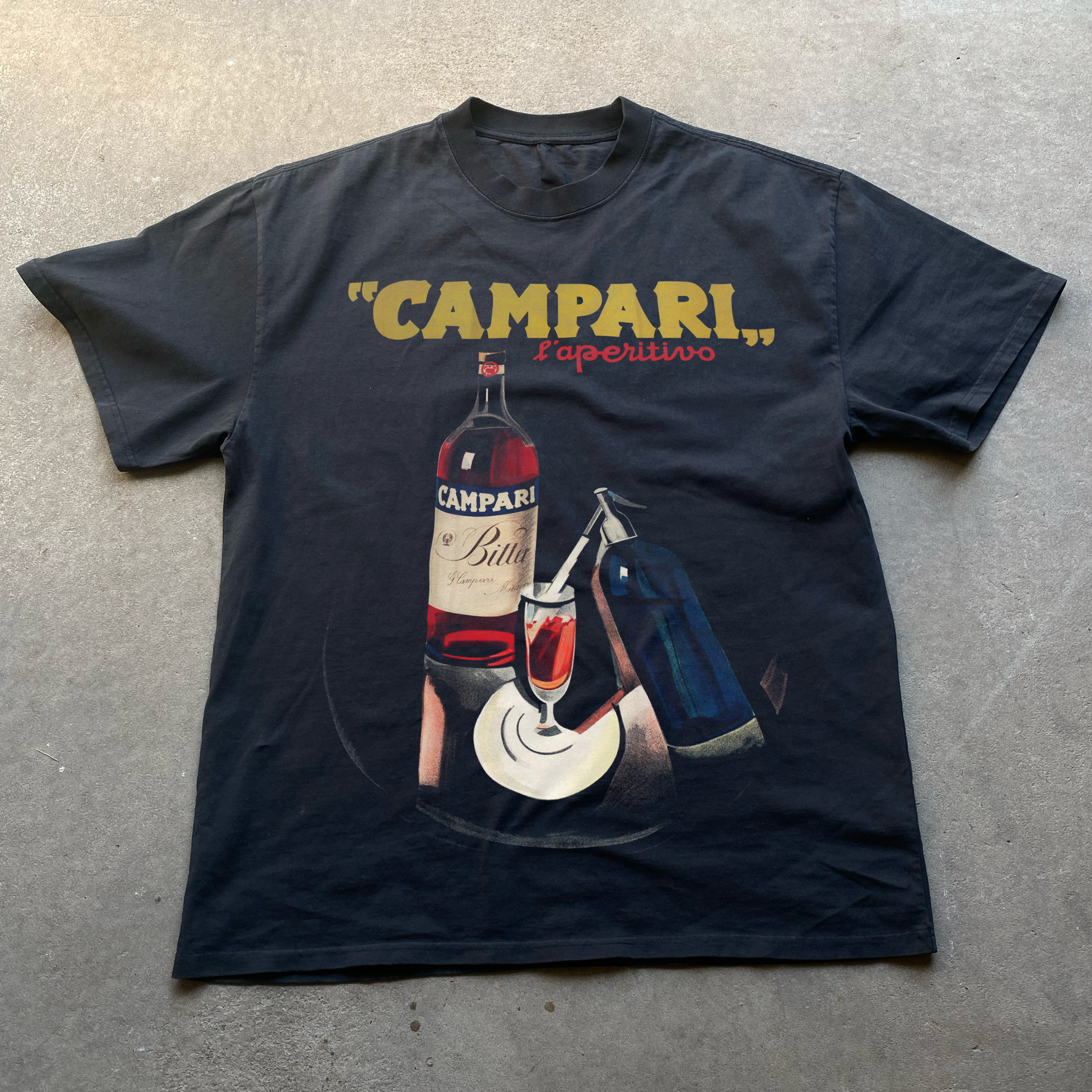 1921 'MIXER' CAMPARI VINTAGE POSTER HEAVYWEIGHT BLACK T-SHIRT Hoodie, Sweatshirt | ZylaModa.com (Image 2)
