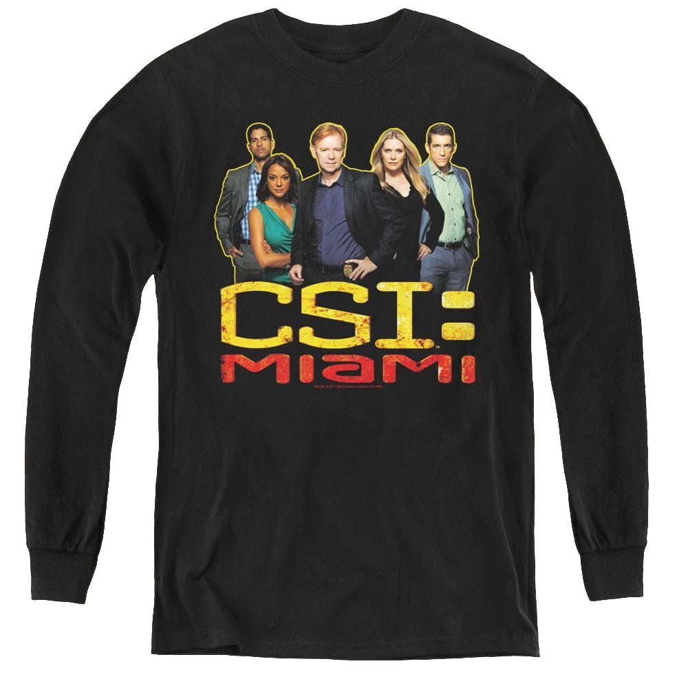 Csi Miami The Cast In Black - Youth Long Sleeve T-Shirt Hoodie, Sweatshirt | ZylaModa.com