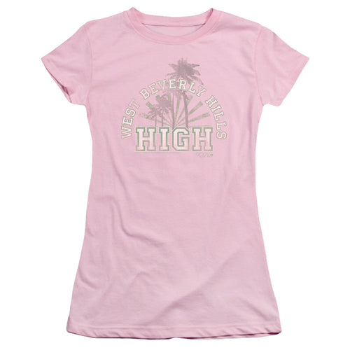 90210 We Got It Junior Sheer Cap Sleeve V-Neck Womens T Shirt Black Hoodie, Sweatshirt | ZylaModa.com (Image 2)