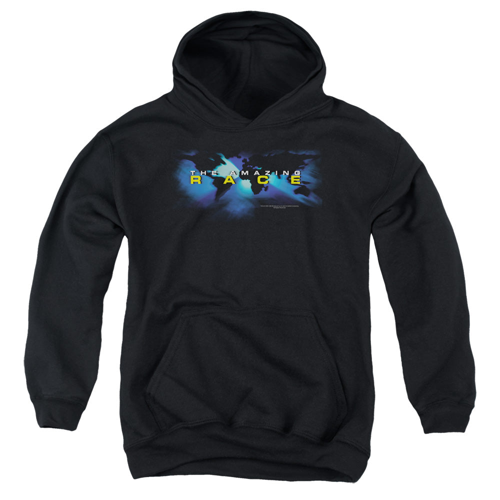 Amazing Race Faded Globe Kids Youth Hoodie Black T-Shirts, Sweatshirt | ZylaModa.com (Image 1)