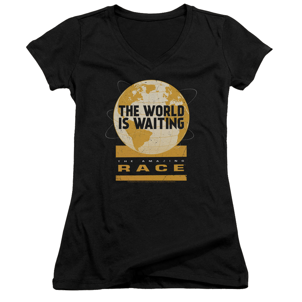 Amazing Race, The Waiting World - Juniors V-Neck T-Shirt Hoodie, Sweatshirt | ZylaModa.com