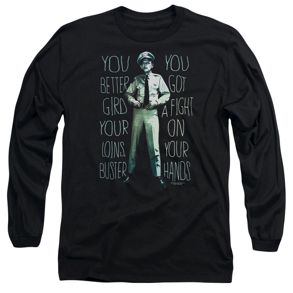 Andy Griffith Show Fight Mens Long Sleeve Shirt Black Hoodie, Sweatshirt | ZylaModa.com (Image 2)