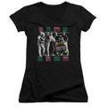 90210 We Got It Junior Sheer Cap Sleeve V-Neck Womens T Shirt Black Hoodie, Sweatshirt | ZylaModa.com (Image 1)