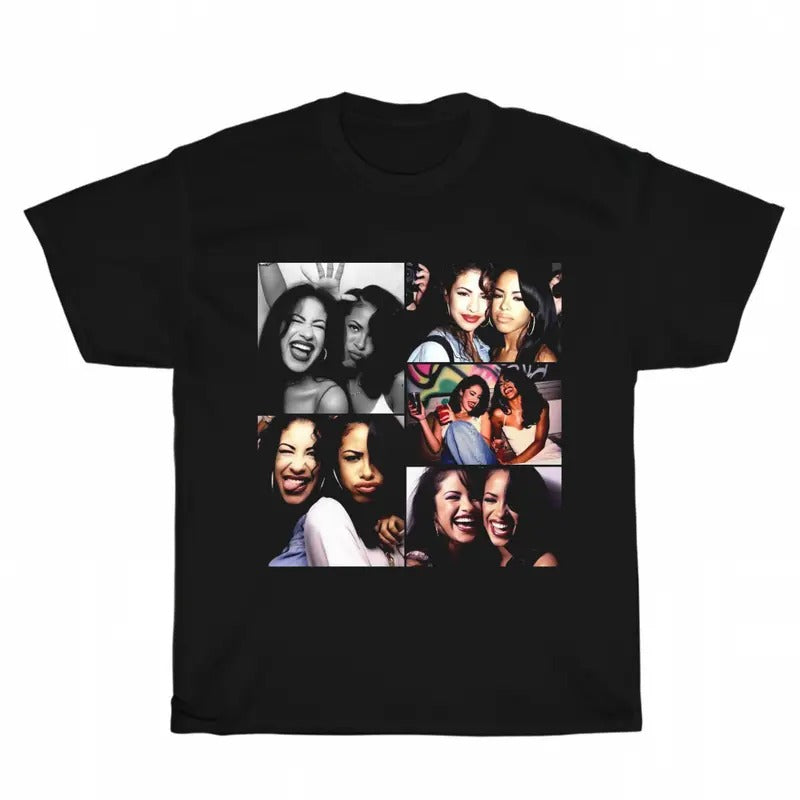 CELEBRATE Selena and Aaliyah Vintage Beautiful 90's Graphic Unisex Rap Design Shirt Bootleg Crew Neck T-Shirt, Rap Gift...