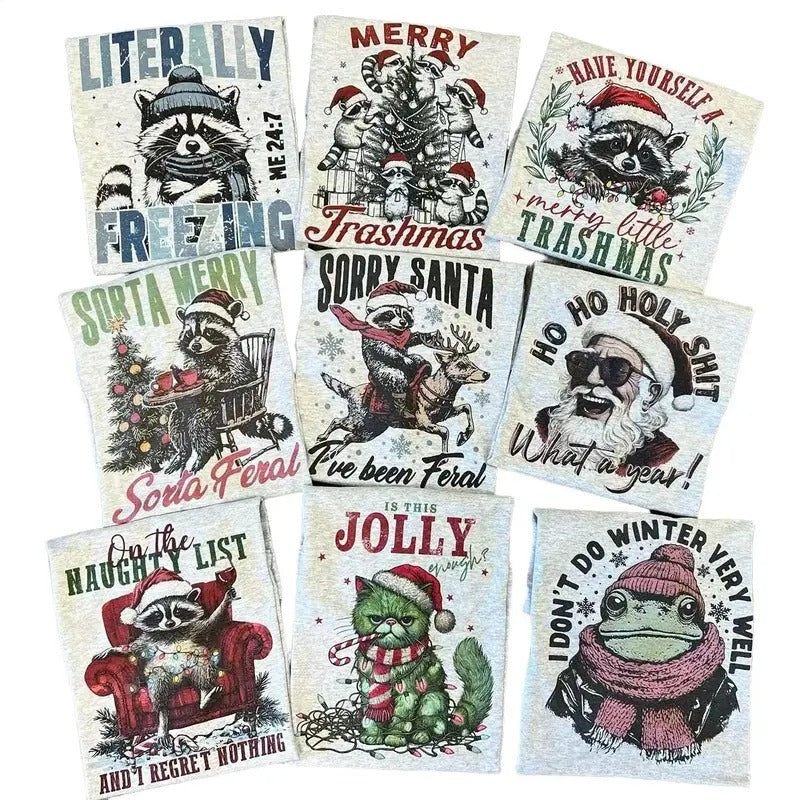CHRISTMAS  RACCOON SWEATSHIRTS - Funny Sweatshirts - Crewnecks T-Shirts, Hoodie | ZylaModa.com