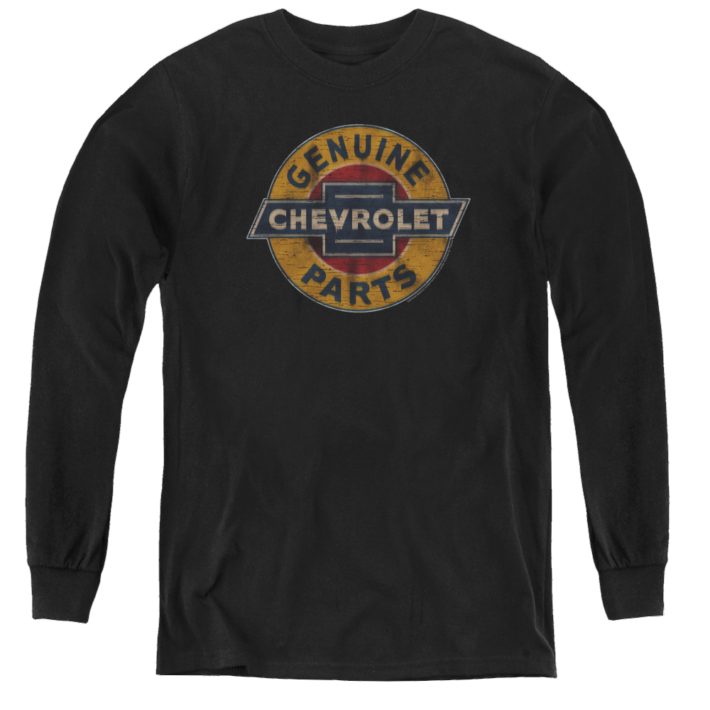 Chevrolet Genuine Chevy Parts Distressed Sign - Youth Long Sleeve T-Shirt Hoodie, Sweatshirt | ZylaModa.com