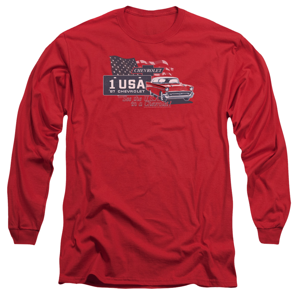 Chevrolet See The Usa - Men's Long Sleeve T-Shirt Hoodie, Sweatshirt | ZylaModa.com
