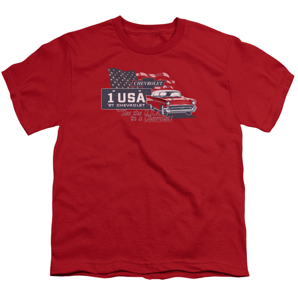 Chevrolet See The Usa - Youth T-Shirt (Ages 8-12) Hoodie, Sweatshirt | ZylaModa.com
