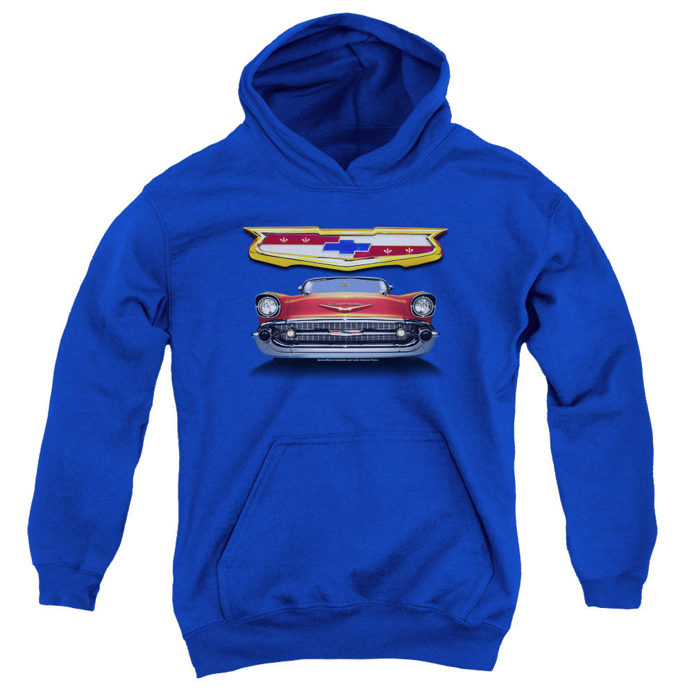 Chevrolet 1957 Bel Air Grille - Youth Hoodie (Ages 8-12) T-Shirts, Sweatshirt | ZylaModa.com