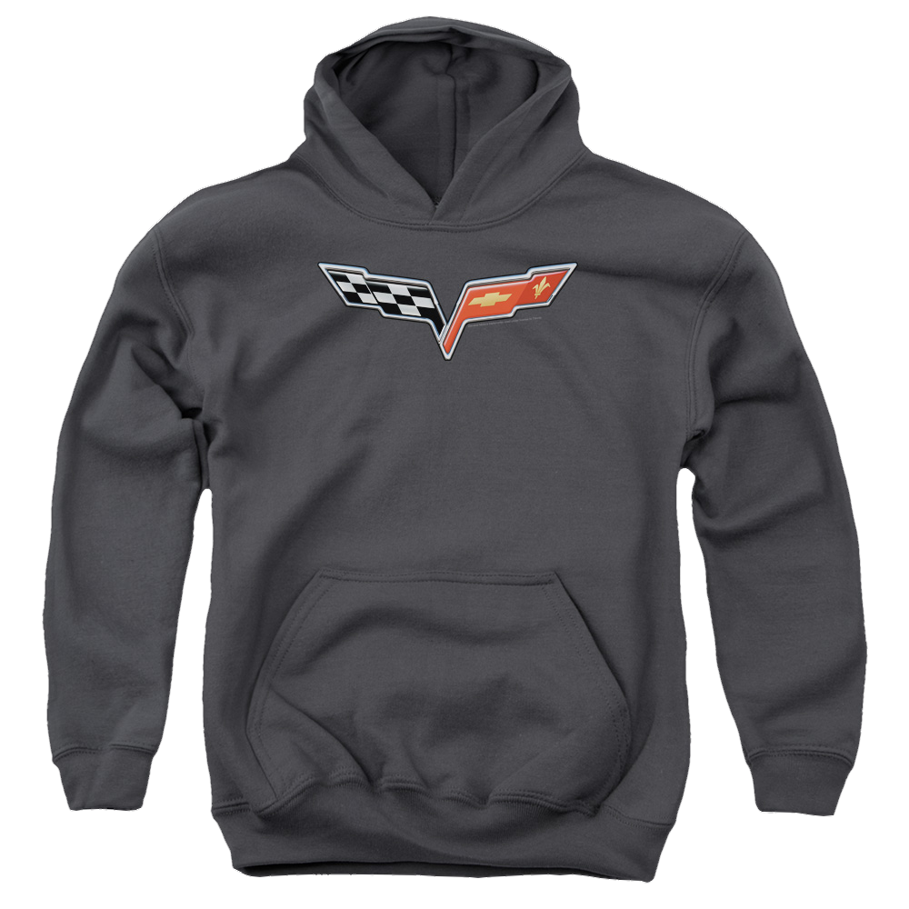 Chevrolet The Vette Medallion - Youth Hoodie (Ages 8-12) T-Shirts, Sweatshirt | ZylaModa.com