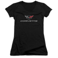 Chevrolet Corvette Modern Emblem - Juniors V-Neck T-Shirt Hoodie, Sweatshirt | ZylaModa.com