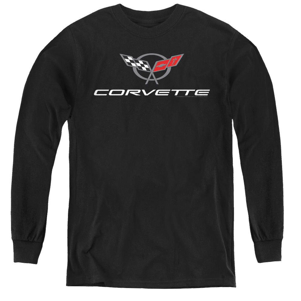 Chevrolet Corvette Modern Emblem - Youth Long Sleeve T-Shirt Hoodie, Sweatshirt | ZylaModa.com