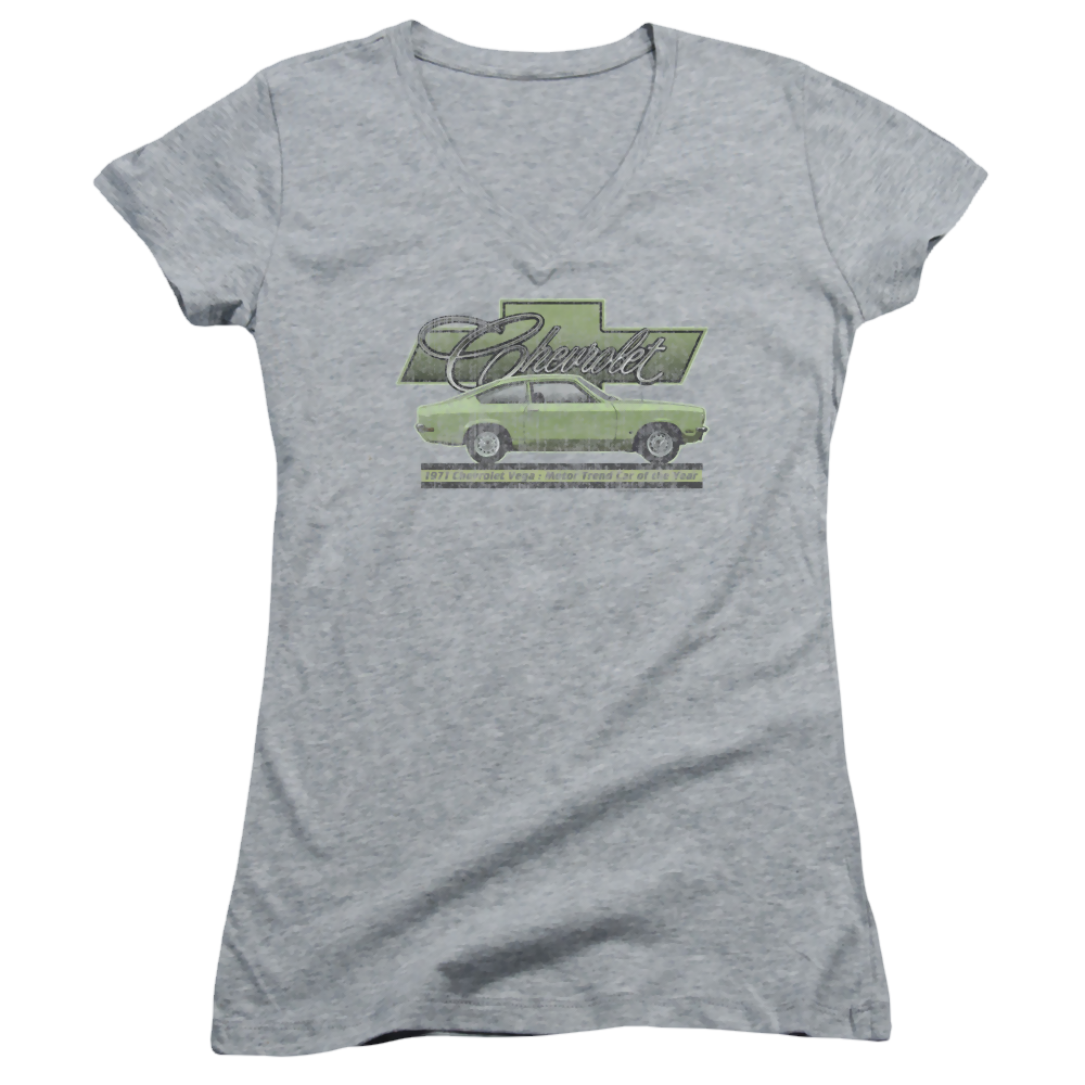 Chevrolet Vega Car Of The Year 71 - Juniors V-Neck T-Shirt Hoodie, Sweatshirt | ZylaModa.com