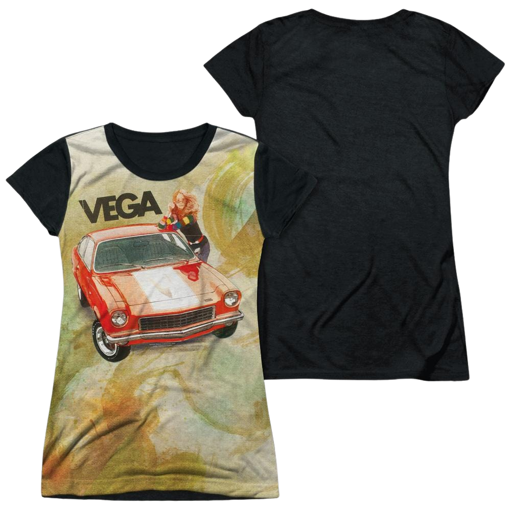Chevrolet Vega Watercolor - Juniors Black Back T-Shirt Hoodie, Sweatshirt | ZylaModa.com