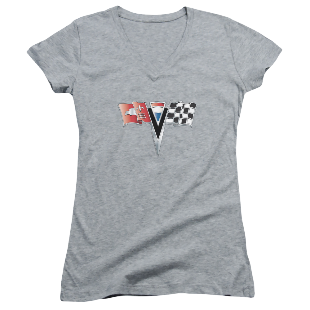 Chevrolet 2nd Gen Vette Nose Emblem - Juniors V-Neck T-Shirt Hoodie, Sweatshirt | ZylaModa.com