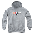 Chevrolet 2nd Gen Vette Nose Emblem - Youth Hoodie (Ages 8-12) T-Shirts, Sweatshirt | ZylaModa.com