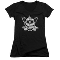 Adventure Time Skull Face - Juniors V-Neck T-Shirt Hoodie, Sweatshirt | ZylaModa.com