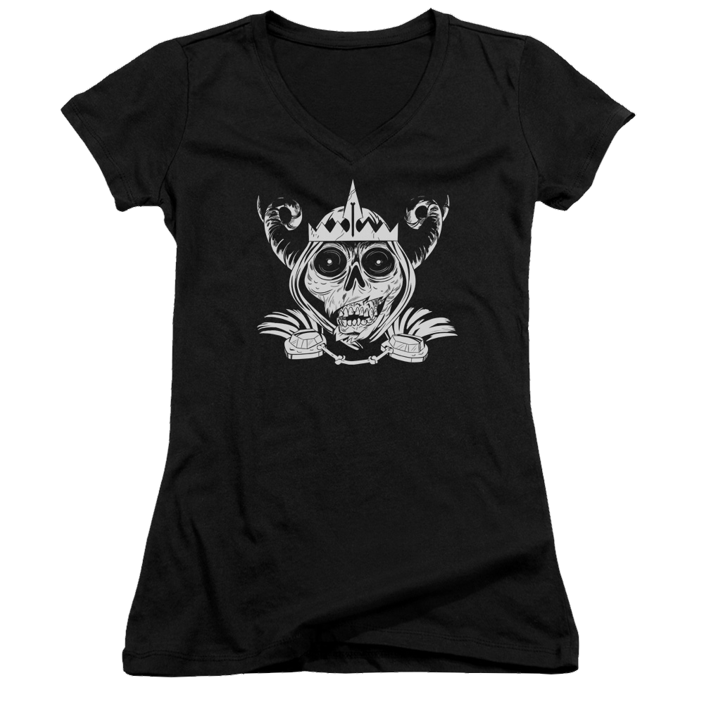 Adventure Time Skull Face - Juniors V-Neck T-Shirt Hoodie, Sweatshirt | ZylaModa.com