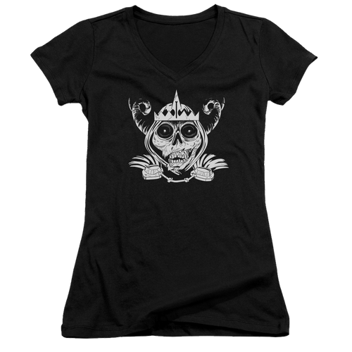 Adventure Time Skull Face - Juniors V-Neck T-Shirt Hoodie, Sweatshirt | ZylaModa.com