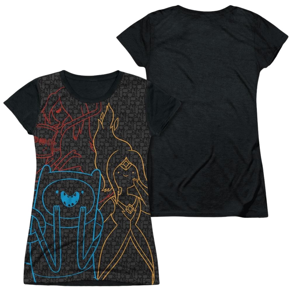 Adventure Time Adventure Trio - Juniors Black Back T-Shirt Hoodie, Sweatshirt | ZylaModa.com