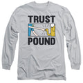 Adventure Time Trust Pound Mens Long Sleeve Shirt Silver Hoodie, Sweatshirt | ZylaModa.com