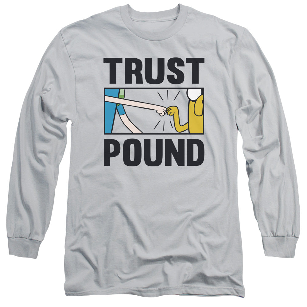 Adventure Time Trust Pound Mens Long Sleeve Shirt Silver Hoodie, Sweatshirt | ZylaModa.com