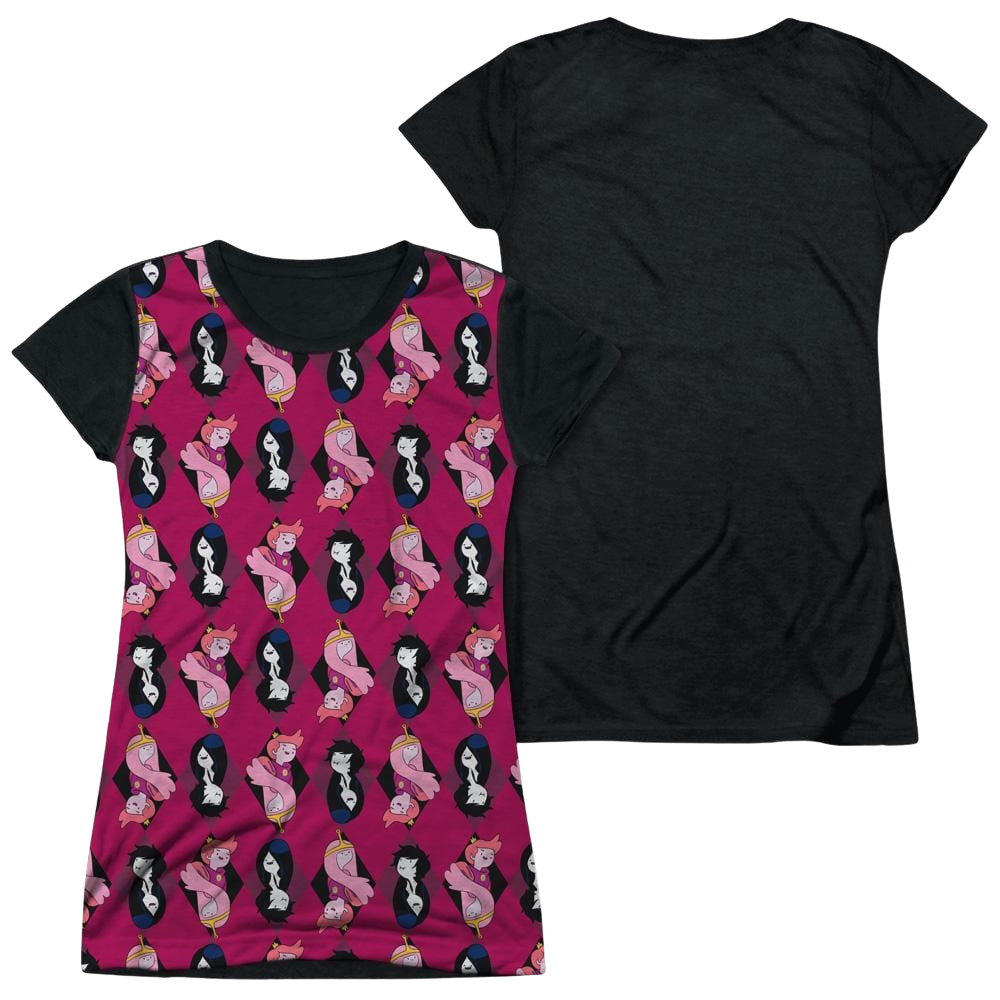 Adventure Time Allover Diamonds - Juniors Black Back T-Shirt Hoodie, Sweatshirt | ZylaModa.com