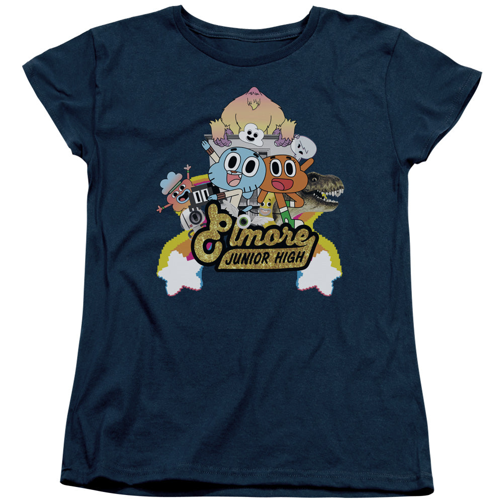 Amazing World of Gumball Elmore Junior High Womens T Shirt Navy Blue Hoodie, Sweatshirt | ZylaModa.com