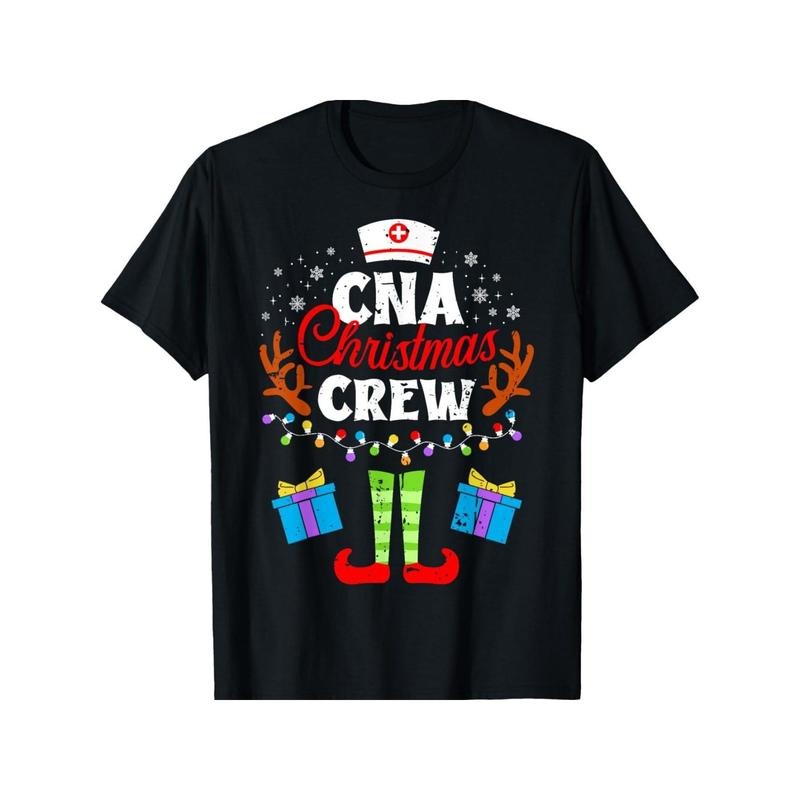 CNA Christmas Nurse Crew Nursing Women Men Pajama Xmas T-Shirt for Men Women, Christmas Halloween New year Thanksgiving...