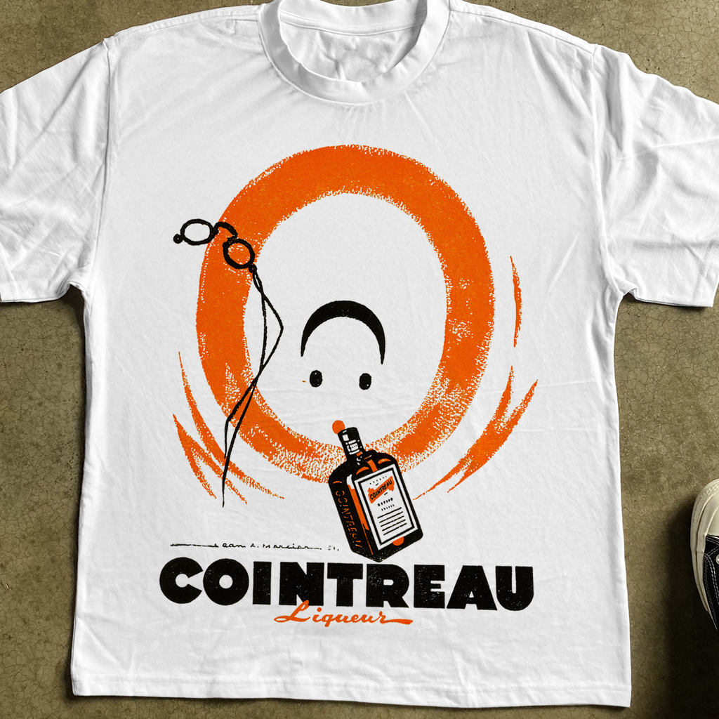 1950s 'COINTREAU' SMILEY HEAVYWEIGHT WHITE T-SHIRT Hoodie, Sweatshirt | ZylaModa.com (Image 2)