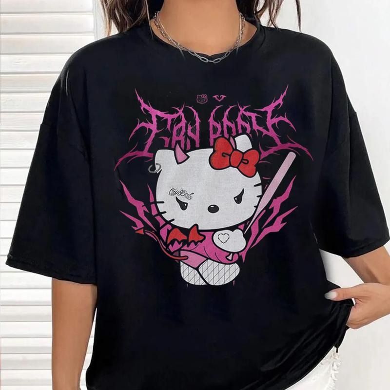 CRYBABY Kitty T-Shirt, Graphic Tees Y2k Style Clothes Men Women Streetwear Hoodie, Sweatshirt | ZylaModa.com