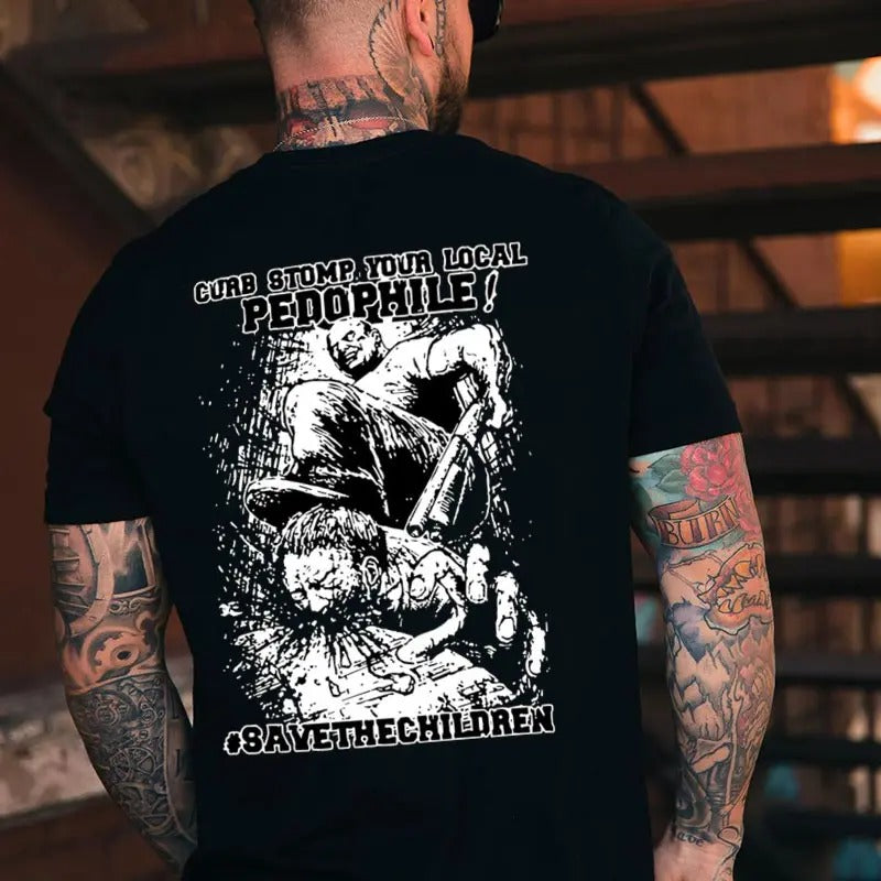 CURB STOMP YOUR LOCAL PEDOPHILE Men's T-shirt, Sweatshirt, Hoodie | ZylaModa.com