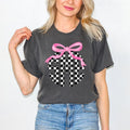 *CUSTOMIZABLE* Bow & Black Checker Monogram Comfort Colors T-Shirt 'NLB' Hoodie, Sweatshirt | ZylaModa.com