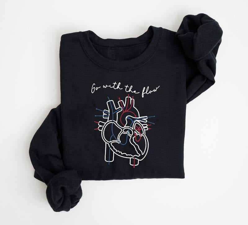 CVICU Cardiac Nurse Heart Anatomy Sweatshirt, Cath Lab RN Crewneck, CCU Nurse Sweater, Cv Icu Cardiac Care Unit...