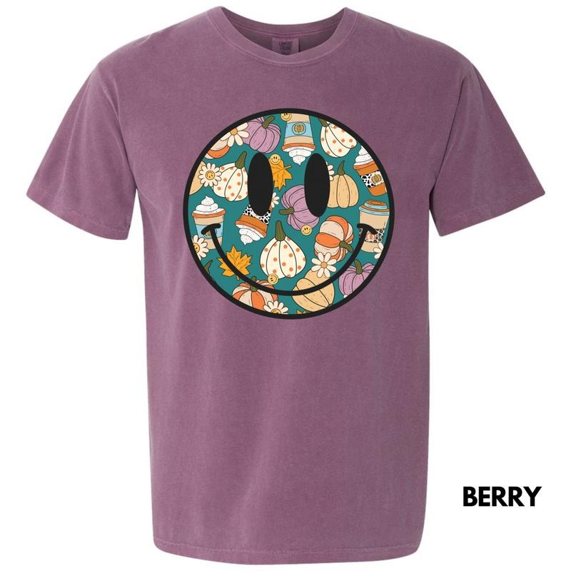 Cafe Pumpkin Happy Face Comfort Colors T-Shirt 'NLB' Hoodie, Sweatshirt | ZylaModa.com
