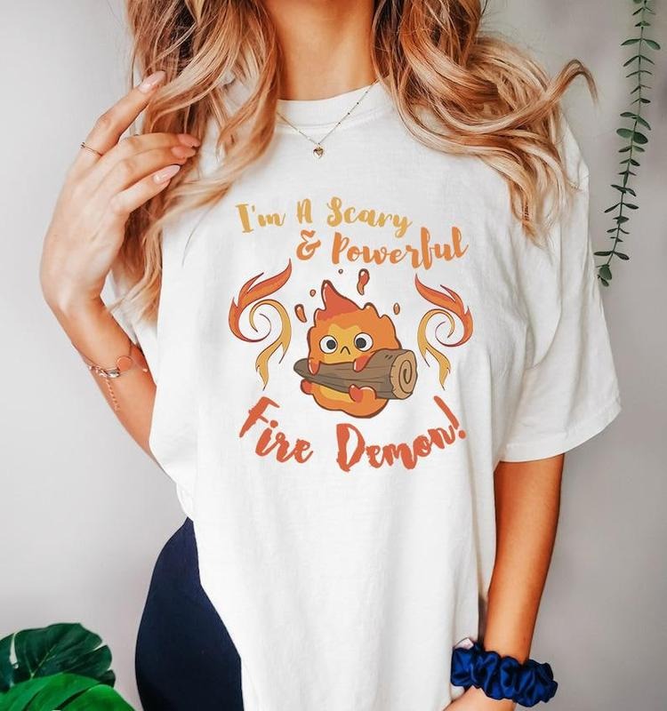 Calcifer Scary & Powerful Fire Demon Howl's Moving Castle T-Shirt Hoodie, Sweatshirt | ZylaModa.com
