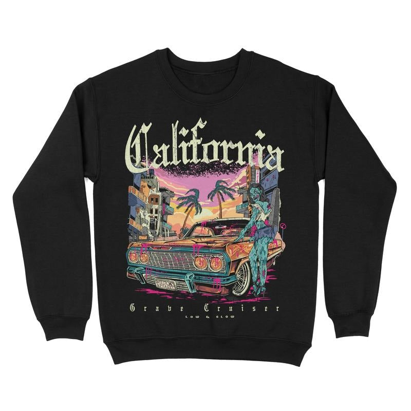 California Low Rider Fleece Crewneck Sweatshirt Graphic T-Shirts, Hoodie | ZylaModa.com