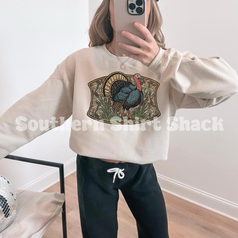 Camo Turkey sweatshirt | Turkey Hunting sweatshirt | Hunting sweatshirt | Sand Sweatshirt T-Shirts, Hoodie | ZylaModa.com