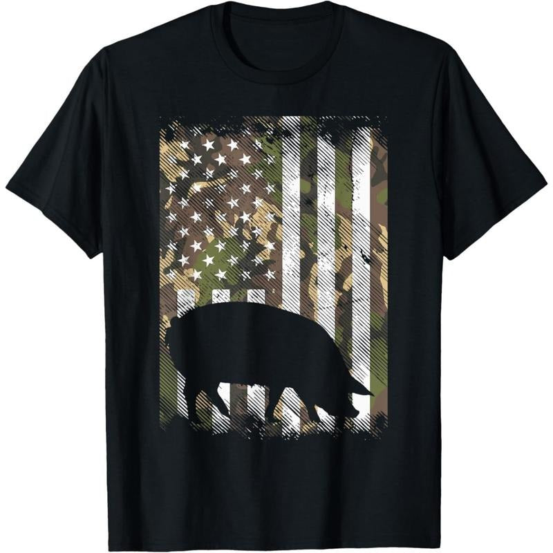 Camo US Flag Pig Vintage Farm Animal Patriotic Farmer Gift T-Shirt made in usa Hoodie, Sweatshirt | ZylaModa.com