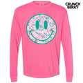 Candy Cane Happy Face Long Sleeve Comfort Colors T-Shirt 'NLB' Hoodie, Sweatshirt | ZylaModa.com