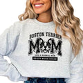 Casual Boston Terrier Dog Mom Sweatshirt, Dog Lover Pullover Crewneck Sweatshirt, Comfortable Long Sleeve Boston Terrier...