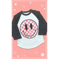 Checkerboard Smiley Youth Graphic Raglan T-Shirts, Hoodie, Sweatshirt | ZylaModa.com