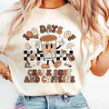 Checkered 100 Days Of Chalk Dust And Caffeine Shirt, Celebrate 100th Day of School Tee, Funny Teacher Student Shirt, Gift...