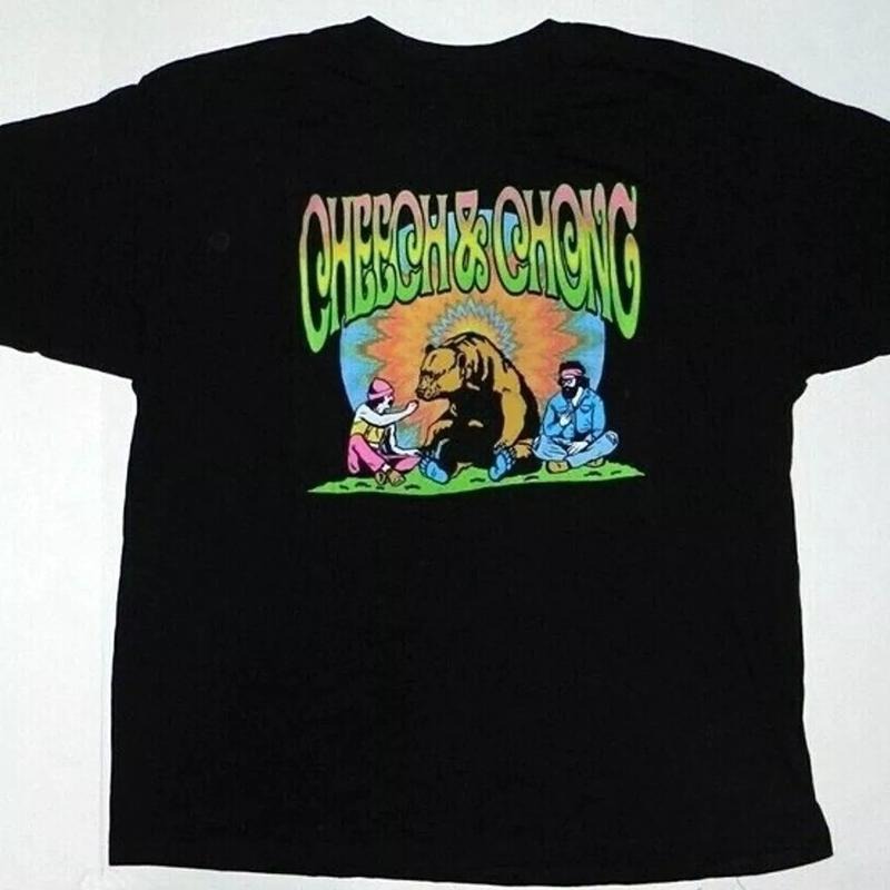 Cheech And Chong California Bear Smoking Black Tee Shirt New Hoodie, Sweatshirt | ZylaModa.com