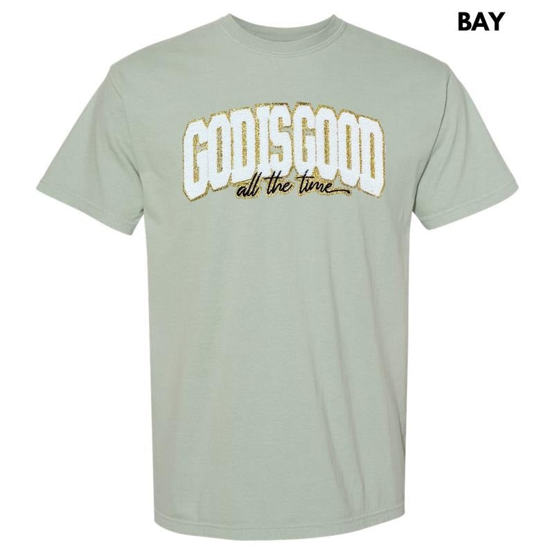 Chenille God Is Good Patch Comfort Colors T-Shirt Hoodie, Sweatshirt | ZylaModa.com