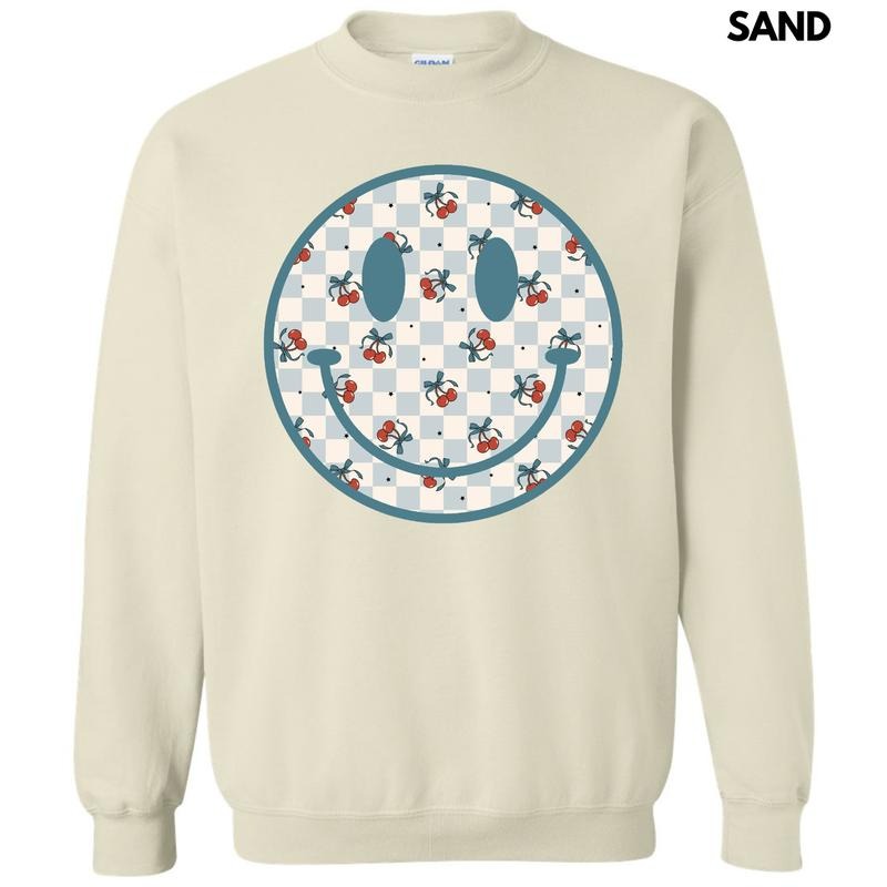 Cherry Checkered Happy Face Sweatshirt 'NLB' T-Shirts, Hoodie | ZylaModa.com