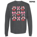 Cherry Collage Coquette Long Sleeve Comfort Colors T-Shirt 'NLB' Hoodie, Sweatshirt | ZylaModa.com